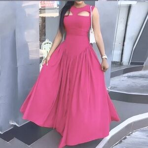 Pink maxi gown dress